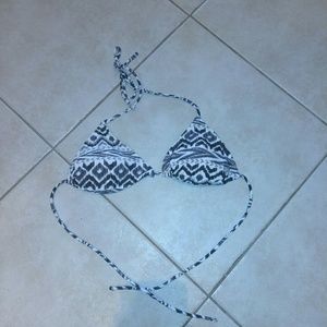 Black White and Gray Triangle Swimsuit Top